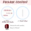 imageBABALAL Brown Fall Press on Nails Stiletto Fake Nails Long Glue on Nails Y2k Sliver Flame Goth Design Acrylic Nails 3D DIY Manicure False NailsANI02