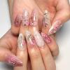 imageBABALAL Brown Fall Press on Nails Stiletto Fake Nails Long Glue on Nails Y2k Sliver Flame Goth Design Acrylic Nails 3D DIY Manicure False NailsANI02