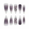 imageBABALAL Brown Fall Press on Nails Stiletto Fake Nails Long Glue on Nails Y2k Sliver Flame Goth Design Acrylic Nails 3D DIY Manicure False NailsANI04goth
