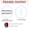 imageBABALAL Brown Fall Press on Nails Stiletto Fake Nails Long Glue on Nails Y2k Sliver Flame Goth Design Acrylic Nails 3D DIY Manicure False NailsANI04goth