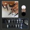 imageBABALAL Brown Fall Press on Nails Stiletto Fake Nails Long Glue on Nails Y2k Sliver Flame Goth Design Acrylic Nails 3D DIY Manicure False NailsANI07