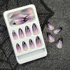 imageBABALAL Brown Fall Press on Nails Stiletto Fake Nails Long Glue on Nails Y2k Sliver Flame Goth Design Acrylic Nails 3D DIY Manicure False NailsANI08