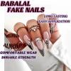imageBABALAL Brown Fall Press on Nails Stiletto Fake Nails Long Glue on Nails Y2k Sliver Flame Goth Design Acrylic Nails 3D DIY Manicure False NailsANI11