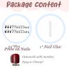 imageBABALAL Brown Fall Press on Nails Stiletto Fake Nails Long Glue on Nails Y2k Sliver Flame Goth Design Acrylic Nails 3D DIY Manicure False NailsANI12