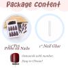 imageBABALAL Brown Fall Press on Nails Stiletto Fake Nails Long Glue on Nails Y2k Sliver Flame Goth Design Acrylic Nails 3D DIY Manicure False NailsANI18