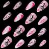 imageBABALAL Brown Fall Press on Nails Stiletto Fake Nails Long Glue on Nails Y2k Sliver Flame Goth Design Acrylic Nails 3D DIY Manicure False NailsANI19