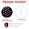 imageBABALAL Brown Fall Press on Nails Stiletto Fake Nails Long Glue on Nails Y2k Sliver Flame Goth Design Acrylic Nails 3D DIY Manicure False NailsANI19
