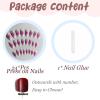 imageBABALAL Brown Fall Press on Nails Stiletto Fake Nails Long Glue on Nails Y2k Sliver Flame Goth Design Acrylic Nails 3D DIY Manicure False NailsANI21