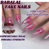 imageBABALAL Brown Fall Press on Nails Stiletto Fake Nails Long Glue on Nails Y2k Sliver Flame Goth Design Acrylic Nails 3D DIY Manicure False NailsANI21