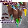 imageBABALAL Brown Fall Press on Nails Stiletto Fake Nails Long Glue on Nails Y2k Sliver Flame Goth Design Acrylic Nails 3D DIY Manicure False NailsANI22