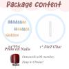 imageBABALAL Brown Fall Press on Nails Stiletto Fake Nails Long Glue on Nails Y2k Sliver Flame Goth Design Acrylic Nails 3D DIY Manicure False NailsSolid