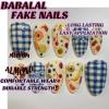 imageBABALAL Brown Fall Press on Nails Stiletto Fake Nails Long Glue on Nails Y2k Sliver Flame Goth Design Acrylic Nails 3D DIY Manicure False NailsSolid