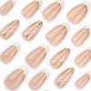 imageBABALAL Press on Nails Almond Medium Fake Nails Orange Pink Glue on Nails 3D Texture Ripple Flower Handmade Acrylic Nails French Tip False Nails 24Pcs Stiletto Manicure Coquette Stick on NailsANP12