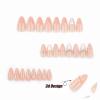 imageBABALAL Press on Nails Almond Medium Fake Nails Orange Pink Glue on Nails 3D Texture Ripple Flower Handmade Acrylic Nails French Tip False Nails 24Pcs Stiletto Manicure Coquette Stick on NailsANP01