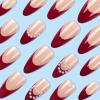 imageBABALAL Press on Nails Almond Medium Fake Nails Orange Pink Glue on Nails 3D Texture Ripple Flower Handmade Acrylic Nails French Tip False Nails 24Pcs Stiletto Manicure Coquette Stick on NailsANP20
