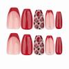 imageBABALAL Press on Nails Almond Medium Fake Nails Orange Pink Glue on Nails 3D Texture Ripple Flower Handmade Acrylic Nails French Tip False Nails 24Pcs Stiletto Manicure Coquette Stick on NailsANP15