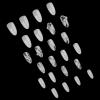 imageBABALAL Press on Nails Almond Medium Fake Nails Orange Pink Glue on Nails 3D Texture Ripple Flower Handmade Acrylic Nails French Tip False Nails 24Pcs Stiletto Manicure Coquette Stick on NailsANP13