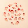 imageBABALAL Press on Nails Almond Medium Fake Nails Orange Pink Glue on Nails 3D Texture Ripple Flower Handmade Acrylic Nails French Tip False Nails 24Pcs Stiletto Manicure Coquette Stick on NailsANP17