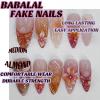imageBABALAL Press on Nails Almond Medium Fake Nails Orange Pink Glue on Nails 3D Texture Ripple Flower Handmade Acrylic Nails French Tip False Nails 24Pcs Stiletto Manicure Coquette Stick on NailsANP06