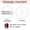 imageBABALAL Press on Nails Almond Medium Fake Nails Orange Pink Glue on Nails 3D Texture Ripple Flower Handmade Acrylic Nails French Tip False Nails 24Pcs Stiletto Manicure Coquette Stick on NailsANP24
