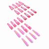 imageBABALAL Press on Nails Almond Medium Fake Nails Orange Pink Glue on Nails 3D Texture Ripple Flower Handmade Acrylic Nails French Tip False Nails 24Pcs Stiletto Manicure Coquette Stick on NailsANP23