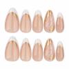 imageBABALAL Press on Nails Almond Medium Fake Nails Orange Pink Glue on Nails 3D Texture Ripple Flower Handmade Acrylic Nails French Tip False Nails 24Pcs Stiletto Manicure Coquette Stick on NailsANP12