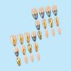 imageBABALAL Press on Nails Almond Medium Fake Nails Orange Pink Glue on Nails 3D Texture Ripple Flower Handmade Acrylic Nails French Tip False Nails 24Pcs Stiletto Manicure Coquette Stick on NailsANP05