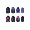 imageBABALAL Press on Nails Almond Medium Fake Nails Orange Pink Glue on Nails 3D Texture Ripple Flower Handmade Acrylic Nails French Tip False Nails 24Pcs Stiletto Manicure Coquette Stick on NailsANP11gothic