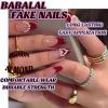 imageBABALAL Press on Nails Almond Medium Fake Nails Orange Pink Glue on Nails 3D Texture Ripple Flower Handmade Acrylic Nails French Tip False Nails 24Pcs Stiletto Manicure Coquette Stick on NailsANP20