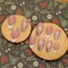 imageBABALAL Press on Nails Almond Medium Fake Nails Orange Pink Glue on Nails 3D Texture Ripple Flower Handmade Acrylic Nails French Tip False Nails 24Pcs Stiletto Manicure Coquette Stick on NailsANP14