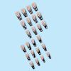 imageBABALAL Press on Nails Almond Medium Fake Nails Orange Pink Glue on Nails 3D Texture Ripple Flower Handmade Acrylic Nails French Tip False Nails 24Pcs Stiletto Manicure Coquette Stick on NailsANP24