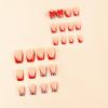 imageBABALAL Press on Nails Almond Medium Fake Nails Orange Pink Glue on Nails 3D Texture Ripple Flower Handmade Acrylic Nails French Tip False Nails 24Pcs Stiletto Manicure Coquette Stick on NailsANP17