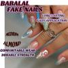 imageBABALAL Press on Nails Almond Medium Fake Nails Orange Pink Glue on Nails 3D Texture Ripple Flower Handmade Acrylic Nails French Tip False Nails 24Pcs Stiletto Manicure Coquette Stick on NailsANP22