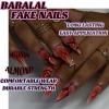 imageBABALAL Press on Nails Almond Medium Fake Nails Orange Pink Glue on Nails 3D Texture Ripple Flower Handmade Acrylic Nails French Tip False Nails 24Pcs Stiletto Manicure Coquette Stick on NailsANP16