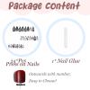 imageBABALAL Press on Nails Almond Medium Fake Nails Orange Pink Glue on Nails 3D Texture Ripple Flower Handmade Acrylic Nails French Tip False Nails 24Pcs Stiletto Manicure Coquette Stick on NailsANP11