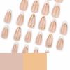 imageBABALAL Press on Nails Almond Medium Fake Nails Orange Pink Glue on Nails 3D Texture Ripple Flower Handmade Acrylic Nails French Tip False Nails 24Pcs Stiletto Manicure Coquette Stick on NailsANP12