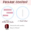 imageBABALAL Press on Nails Almond Medium Fake Nails Orange Pink Glue on Nails 3D Texture Ripple Flower Handmade Acrylic Nails French Tip False Nails 24Pcs Stiletto Manicure Coquette Stick on NailsANP09