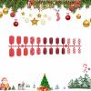 imageBABALAL Press on Nails Short Square Fake Nails Hot Pink Glue on Nails Flower Acrylic Nails Summer Spring False Nails 24Pcs Squoval Manicure Stick on Nails Coquette Artificial Nails for Women and GirlsFNG119red
