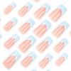 imageBABALAL Square Press on Nails Long Fake Nails Brown French Tip Glue ons Nails with Wild Cheetah Design Acrylic Nails Fall Cherry False Nails 24Pcs Squoval NailsANF18