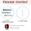 imageBABALAL Square Press on Nails Long Fake Nails Brown French Tip Glue ons Nails with Wild Cheetah Design Acrylic Nails Fall Cherry False Nails 24Pcs Squoval NailsANF08colorful