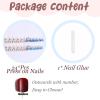imageBABALAL Square Press on Nails Long Fake Nails Brown French Tip Glue ons Nails with Wild Cheetah Design Acrylic Nails Fall Cherry False Nails 24Pcs Squoval NailsANF06
