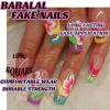 imageBABALAL Square Press on Nails Long Fake Nails Brown French Tip Glue ons Nails with Wild Cheetah Design Acrylic Nails Fall Cherry False Nails 24Pcs Squoval NailsANF20