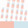 imageBABALAL Square Press on Nails Long Fake Nails Brown French Tip Glue ons Nails with Wild Cheetah Design Acrylic Nails Fall Cherry False Nails 24Pcs Squoval NailsANF18