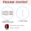 imageBABALAL Square Press on Nails Long Fake Nails Brown French Tip Glue ons Nails with Wild Cheetah Design Acrylic Nails Fall Cherry False Nails 24Pcs Squoval NailsANF10