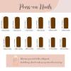 imageBABALAL Square Press on Nails Long Fake Nails Brown French Tip Glue ons Nails with Wild Cheetah Design Acrylic Nails Fall Cherry False Nails 24Pcs Squoval NailsANF09