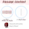 imageBABALAL Square Press on Nails Long Fake Nails Brown French Tip Glue ons Nails with Wild Cheetah Design Acrylic Nails Fall Cherry False Nails 24Pcs Squoval NailsANF14