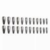imageBABALAL Square Press on Nails Long Fake Nails Brown French Tip Glue ons Nails with Wild Cheetah Design Acrylic Nails Fall Cherry False Nails 24Pcs Squoval NailsANF04