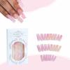 imageBABALAL Square Press on Nails Long Fake Nails Brown French Tip Glue ons Nails with Wild Cheetah Design Acrylic Nails Fall Cherry False Nails 24Pcs Squoval NailsANF12