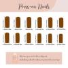 imageBABALAL Square Press on Nails Long Fake Nails Brown French Tip Glue ons Nails with Wild Cheetah Design Acrylic Nails Fall Cherry False Nails 24Pcs Squoval NailsANF10