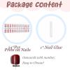 imageBABALAL Square Press on Nails Long Fake Nails Brown French Tip Glue ons Nails with Wild Cheetah Design Acrylic Nails Fall Cherry False Nails 24Pcs Squoval NailsANF03blue